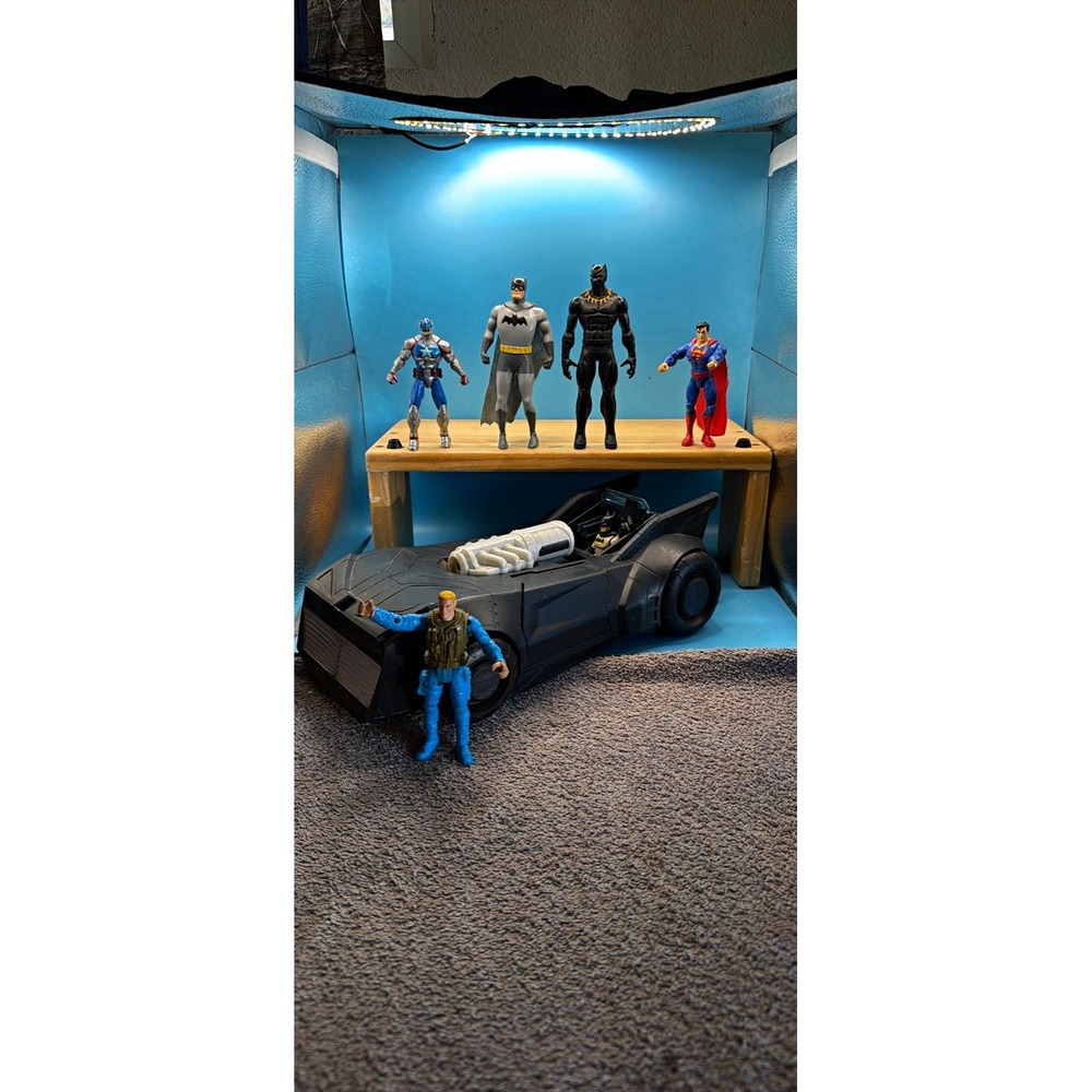 DC Mixed Lot 6 Action Figures Batman Black Panther Superman Cyborg & Batmobile